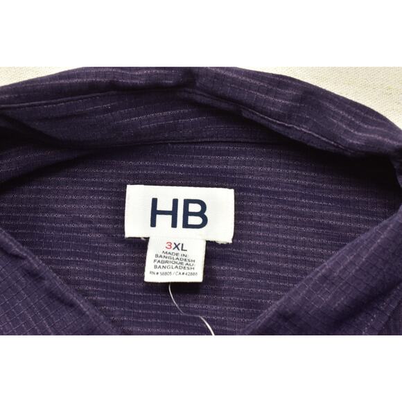 NEW Harbor Bay Men's Blue Short Sleeve Button Down Shirt Big & Tall Size 3XL - Picture 7 of 8